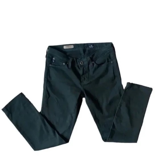AG Women's The Stilt Cigarette Jean in Deep Green (Almost Black) - Picture 1 of 5